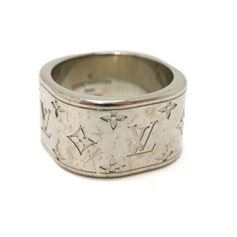 louis vuitton ring m62594|Louis Vuitton Ring Bergano Silver Monogram M62594 L Size .